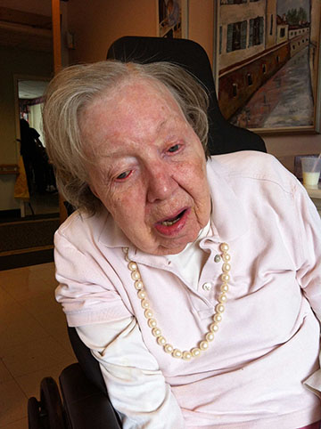 Beverly in her new wheelchair