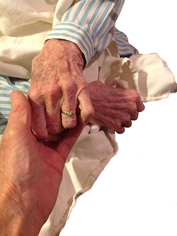 Beverly, shaking hands