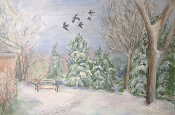 Beverly Nordberg, snowscape with sticky snow